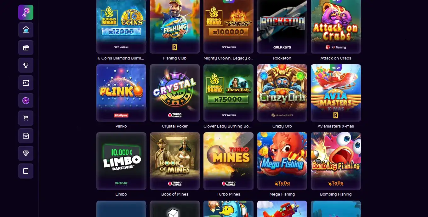 Coins Game casino регистрация пример интерфейса
